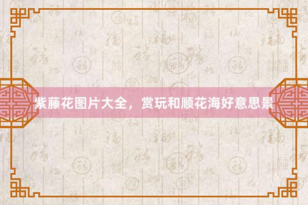 紫藤花图片大全，赏玩和顺花海好意思景